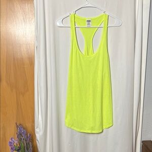 PINK Victoria's Secret Bright Yellow Sleep Racerback Tank Top Size Large